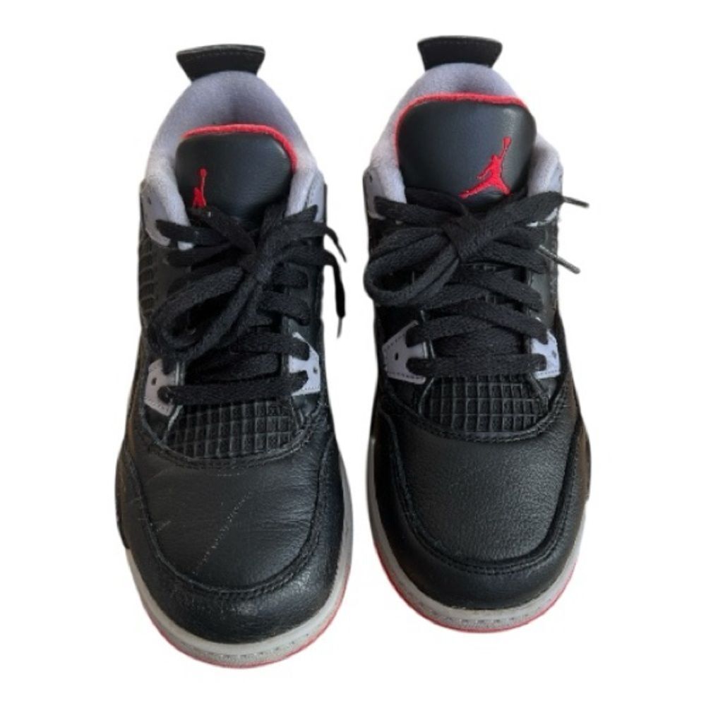 Jordan 4 Retro “Bred” Reimagined Kids Sneakers Black and Red Size 1 Youth - Picture 3 of 7